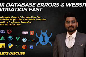 fix database errors and migrate website fast