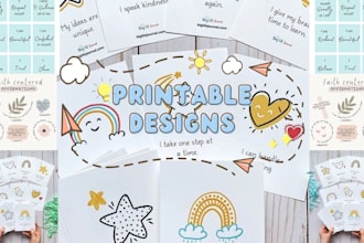 design printable affirmation motivational scripture flashcard and prayer journal