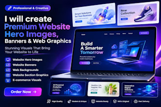 create premium website hero images, banners and web graphics