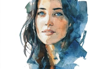 design portrait, cartoon, vector or watercolor style