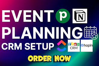 setup event planning crm pipedrive notion clickup zoho freshworks a2zevent hopin