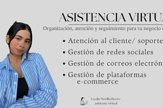 gestionaré mensajes, atención al cliente y pedidos online
