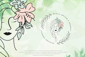 design a cosmetic glitter beauty logo for hair, lashes, nails and boutique brand