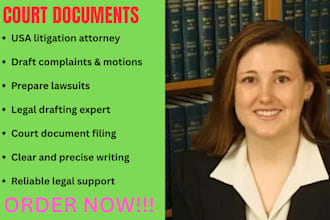 assist with legal drafting for complaints, lawsuits, and motions