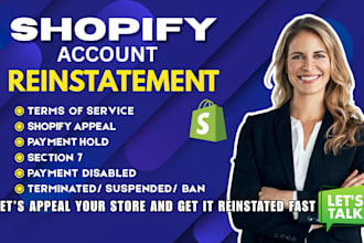 shopify reinstatement appeal restore payment hold appeal fix terminated store