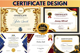 design professional diploma, award, appreciation, or custom certificate design
