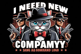 create cat famous gangster gang mafia series character logo for your business