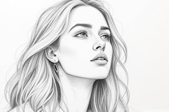 create pencil sketch portrait and illustrations