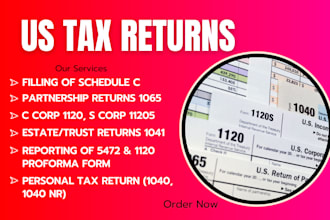 prepare and file US tax returns for individual and business, 1120, 5472 1040 cpa
