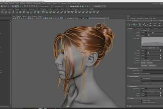 create 3d hair, unreal engine hair, xgen hair, realistic hair, fur