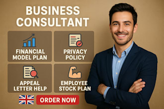 business consultant, financial model, esop plan, purchase agreement and policies