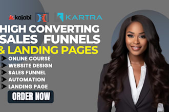 build sales funnel and landing page in kajabi clickfunnels kartra gohighlevel