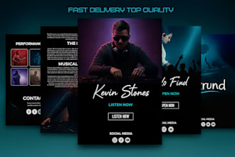 design pro music epk, social media kit for album release, one sheet