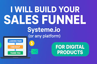 setup systeme io sales funnel for digital products