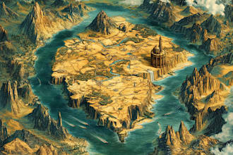 draw fantasy map illustration isometric map
