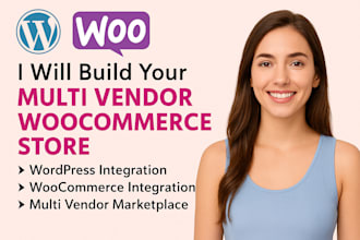 develop a woocomerce wordpress store or multi vendor site with elementor