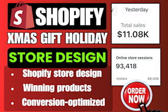 design xmas gifts holiday shopify store with winning products promotion