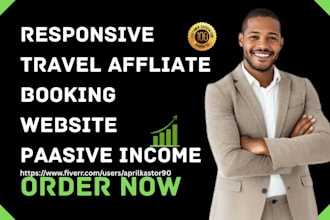 design travel affiliate website hotel booking vacation agency passive income