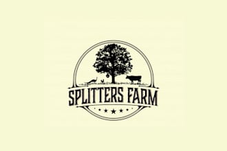 design iconic hipster vintage logo for a rural cattle farm