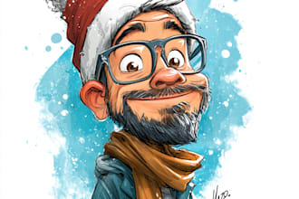 draw christmas cartoon caricature