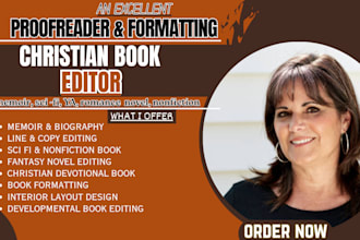 developmental edit proofread dark fantasy novel, sci fi, romance christian book