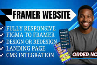 build framer website or landing page with cms, framer development