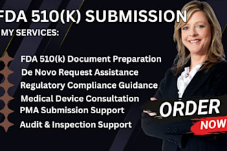 prepare and assist with fda 510k pma submissions and medical device compliance