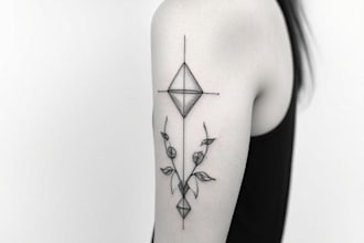 minimalist unique tattoo sketch, sleeve tattoo design