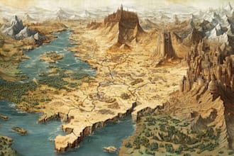 draw fantasy map illustration isometric map