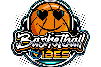 create basketball logo with geometric shapes