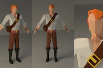 design professional low poly 3d models for games animation and VR