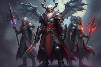 draw fantasy scifi custom characters and concept