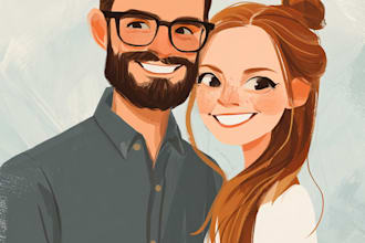do realistic family portrait, couple art