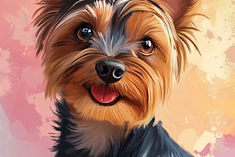 do disney pets portrait illustration in disney style