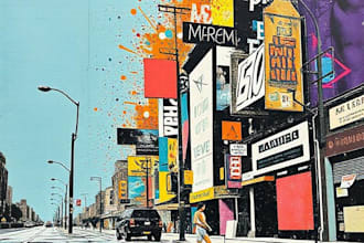 create a unique street pop art collage