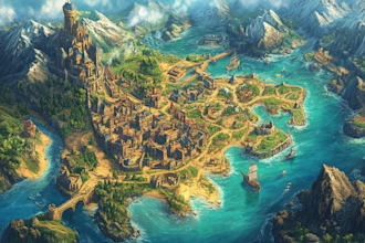 draw fantasy map illustration isometric map