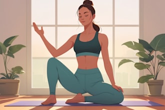 draw yoga pose, excercise, and fitness illustration