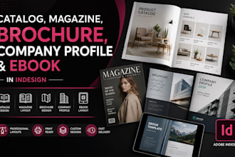 design catalog, magazine, brochure and ebook in indesign