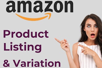 create amazon product listing and variation