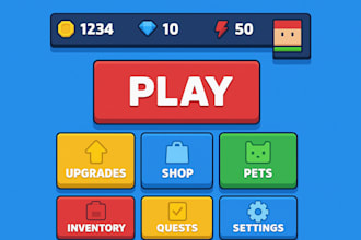 design ui, ux designer, roblox ui, game ui, ui animation and roblox script