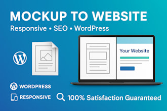 convert mockup, sketch to a responsive wordpress website
