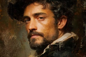 do renaissance art oil painting digital portrait