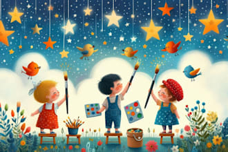create children book illustration children kids story book design