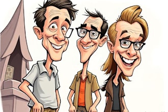 draw artistic cartoon caricatures