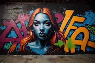 create custom graffiti art designs murals and wall arts