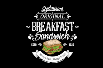 design a vintage fast food logo for your restaurant or food brand