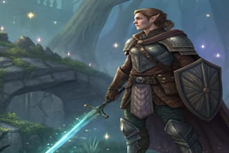 draw fantasy character art, dnd character, custom battlemap for your game art