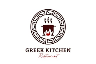 design a vintage greek restaurant logo for your food brand or taverna