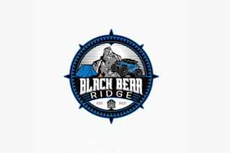 design awesome black bear logo
