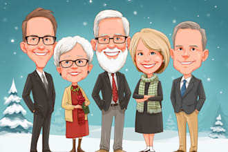 draw christmas cartoon caricature